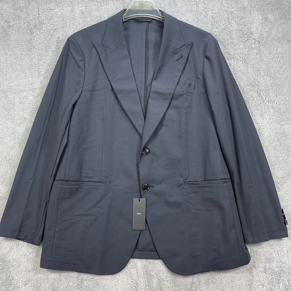 Sene Studio Blazer Jacket Men 40S Blue Single Breasted Formal Business 2 Button